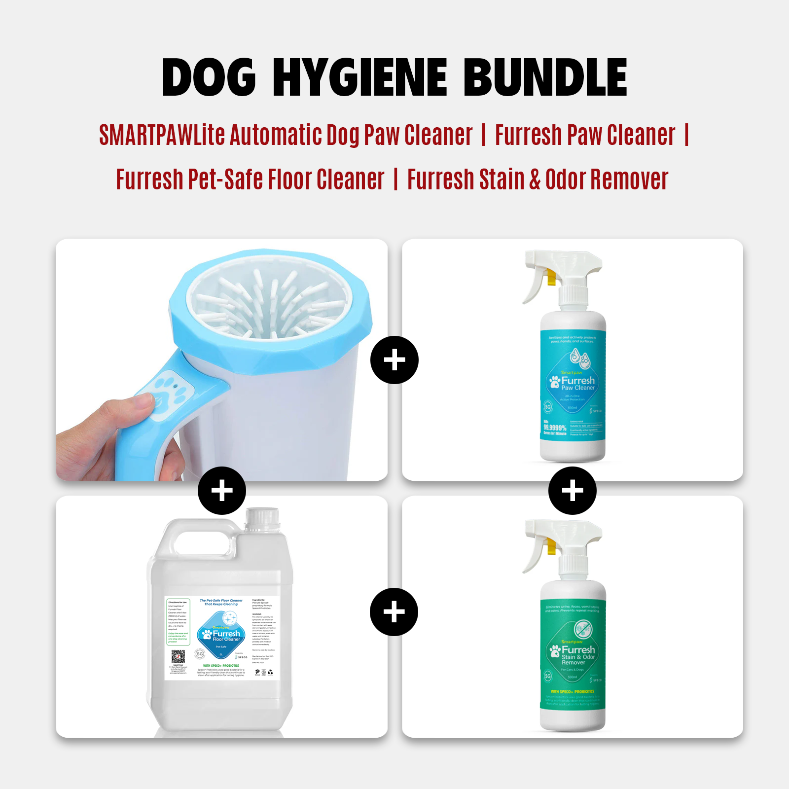 Dog Hygiene Bundle | Furresh Paw Washer, Pet-Safe Floor Cleaner, Dog ...